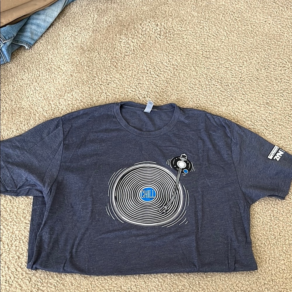 Blue Graphic T-Shirt with Chill Design
